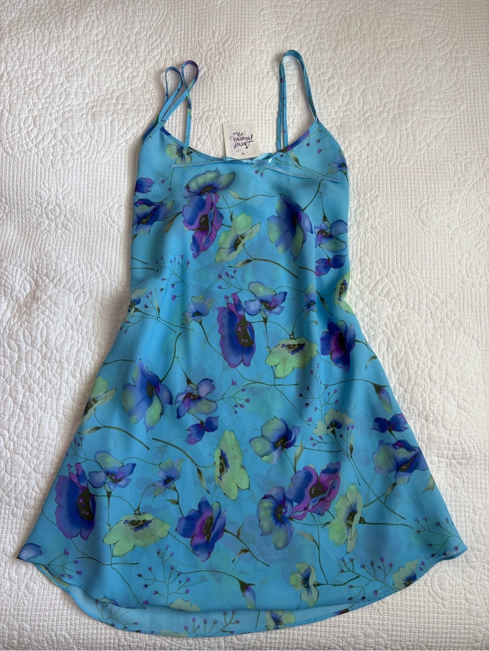 Vintage 90s DEADSTOCK Semi Sheer Floral Slip Dress Coverup